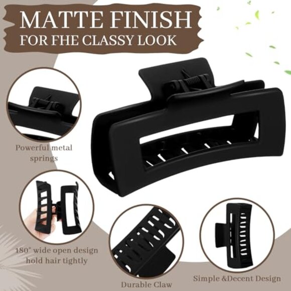 48 Pcs 4.1 Inch Rectangle Claw Clips Bulk Strong Hold Hair Accessories main image 4